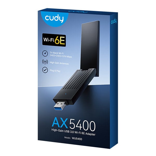 Adattatore USB 3.0 Wi-Fi 6E Triband AX5400 Nero - Cudy ICU-WU5400