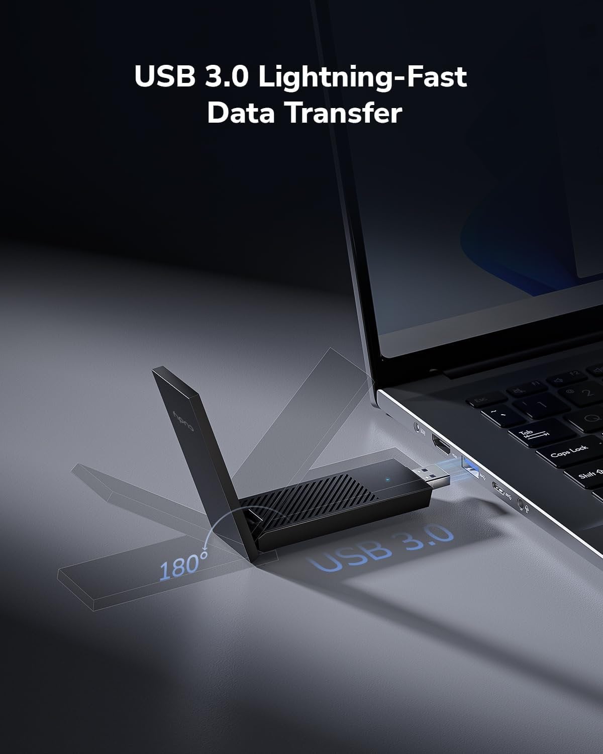 USB adapter 3.0 Wi-Fi 6 AND Triband AX 5400 Black - Cudy ICU-WU 5400