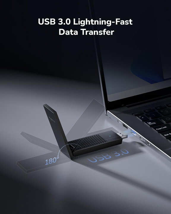 Adattatore USB 3.0 Wi-Fi 6E Triband AX5400 Nero - Cudy ICU-WU5400