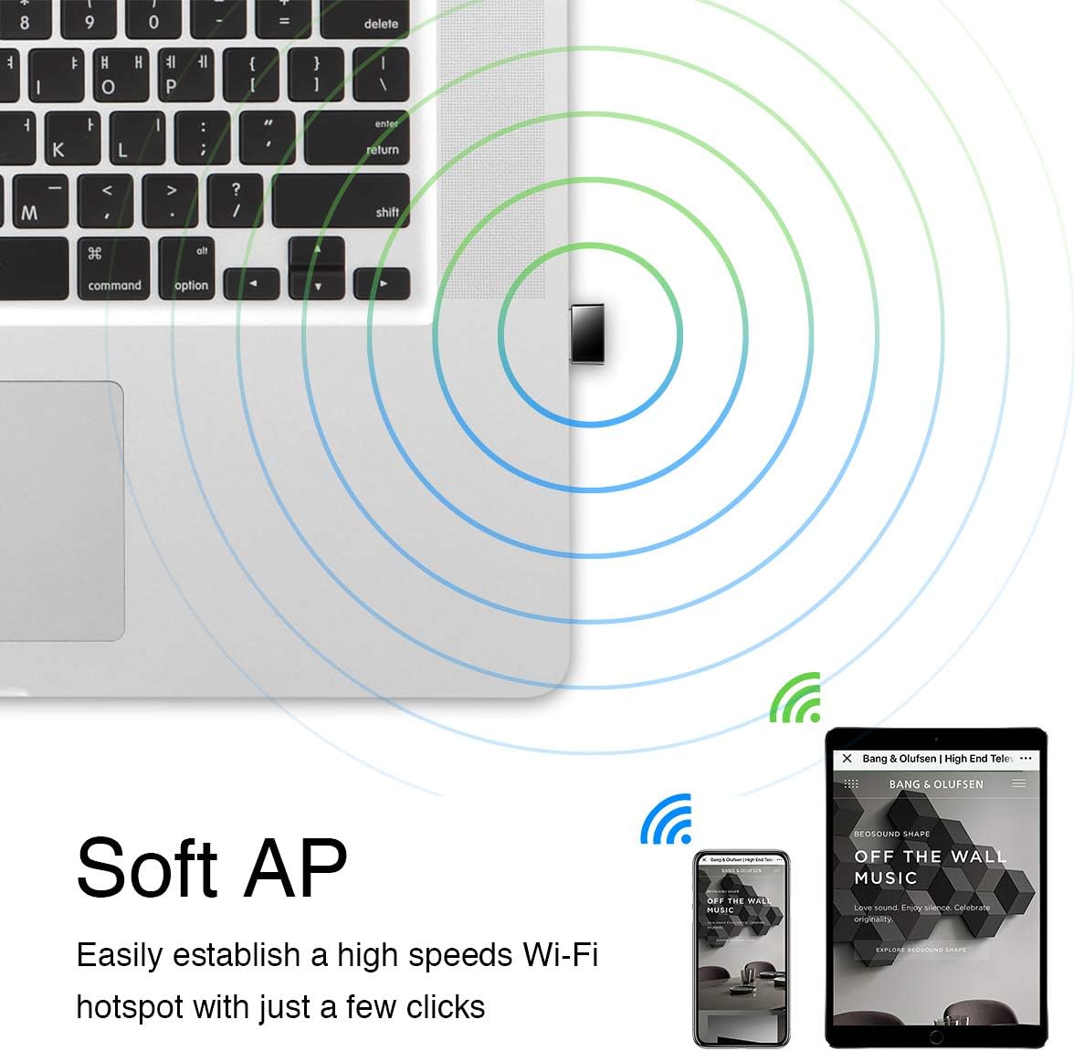 Nano Adattatore USB WiFi Dual Band 650Mbps per PC con Modalità SoftAP, WU650 - Cudy ICU-WU650