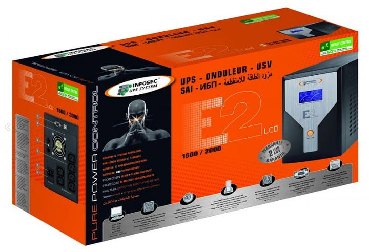 UPS AND 2 1500 VA LCD Line Interactive Synusoid Wave - Infosec ICUE 2 LCD 1500