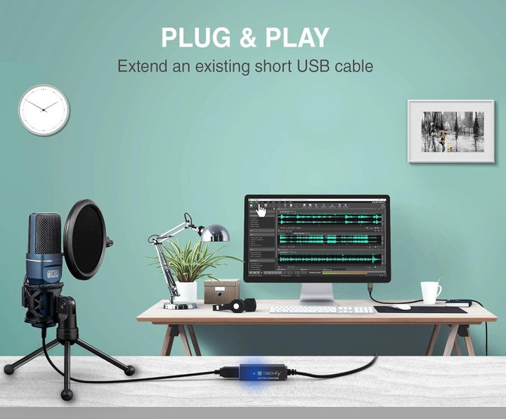 3.2 SuperSpeed+ Signal Extensor 10 m Black - Techly ICUR 30100 G