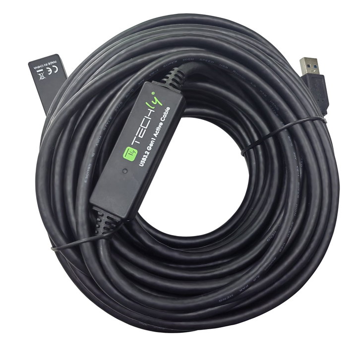 Cavo Prolunga Attivo USB3.2 SuperSpeed+ Estensore di Segnale 20m Nero - Techly ICUR30200G