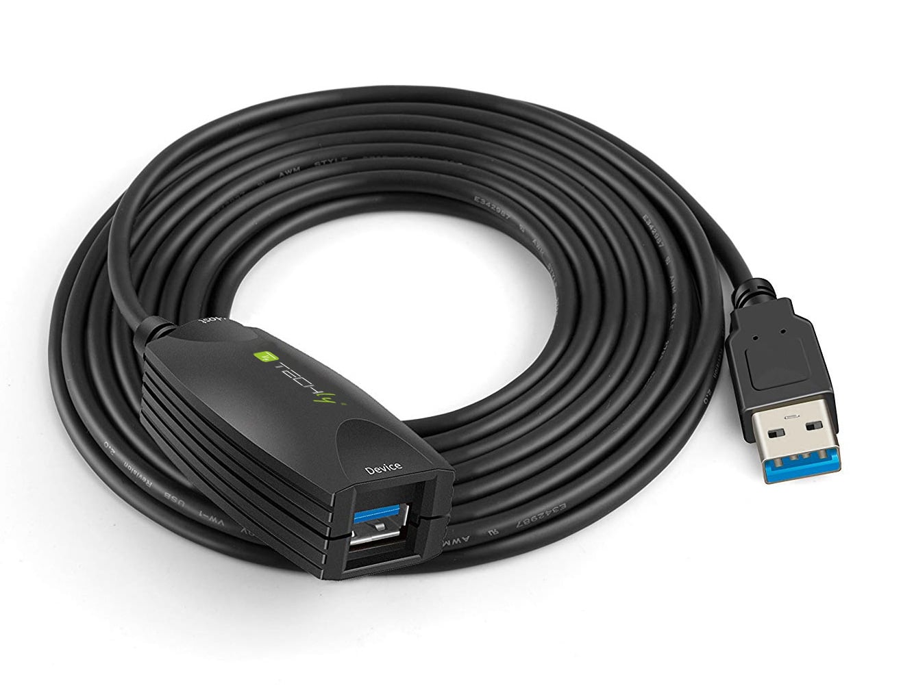 Cavo Prolunga Attivo USB3.2 SuperSpeed 5Gbps 5m Nero - Techly ICUR3050