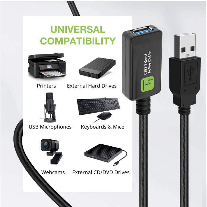 3.2 SuperSpeed+ Signal Extensor 5 m Black - Techly ICUR 3050 G