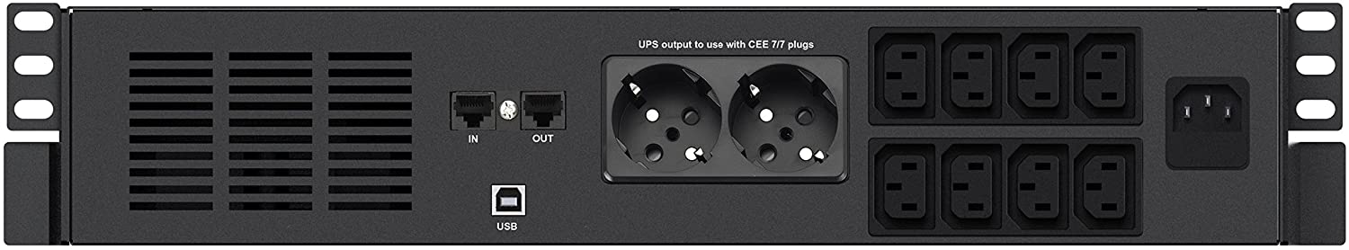 Gruppo di Continuità UPS X4 800VA Line Interactive a Rack Nero - Infosec ICUX4RMP800