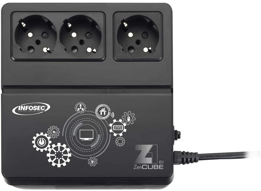 Gruppo di Continuità UPS Z1 400VA CUBE Offline Nero - Infosec ICUZ1400EX