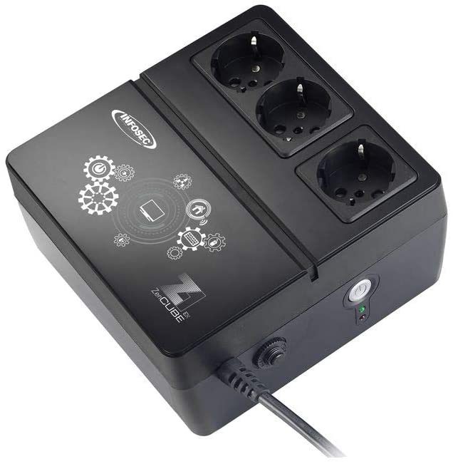 Gruppo di Continuità UPS Z1 600VA CUBE Offline Nero - Infosec ICUZ1600EX