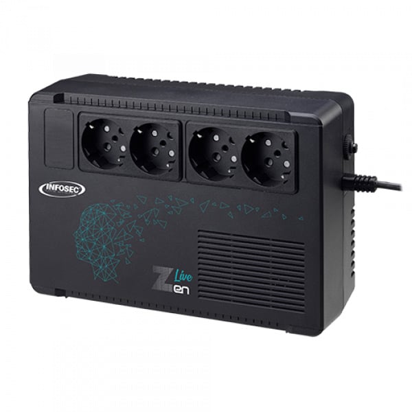 Gruppo di continuità UPS 650VA con 4 prese Line Interactive - Infosec ICUZENL65