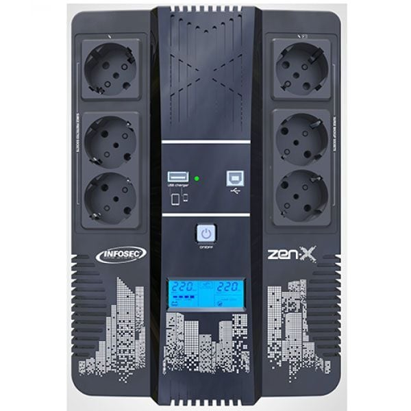 Gruppo di Continuità UPS 800VA Line Interactive - Infosec ICUZENX800