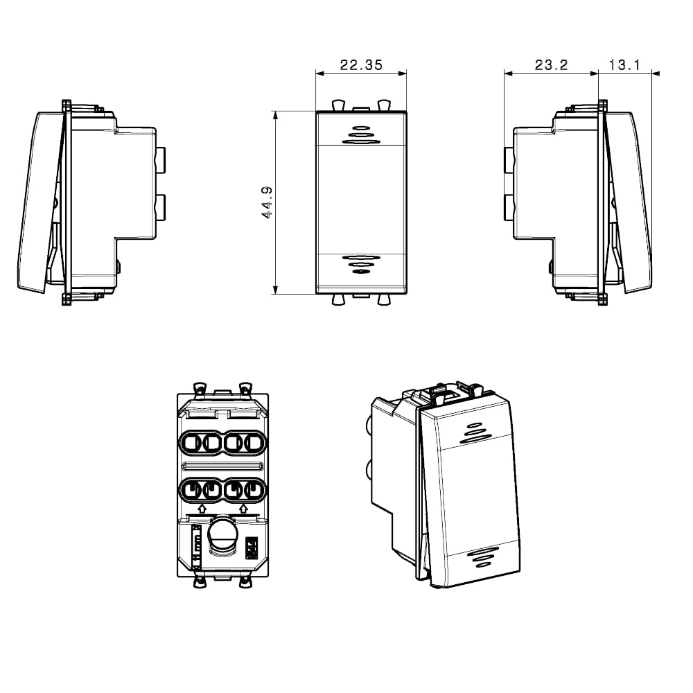Domus S44 Invertitore 1P 16AX illuminabile Bianco Lucido - AVE ICV-441004
