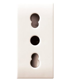 Presa Bipasso Italiana P17/11 2P+T 10/16A 250V 1 Modulo Bianco Lucido - AVE ICV-441006/15TS