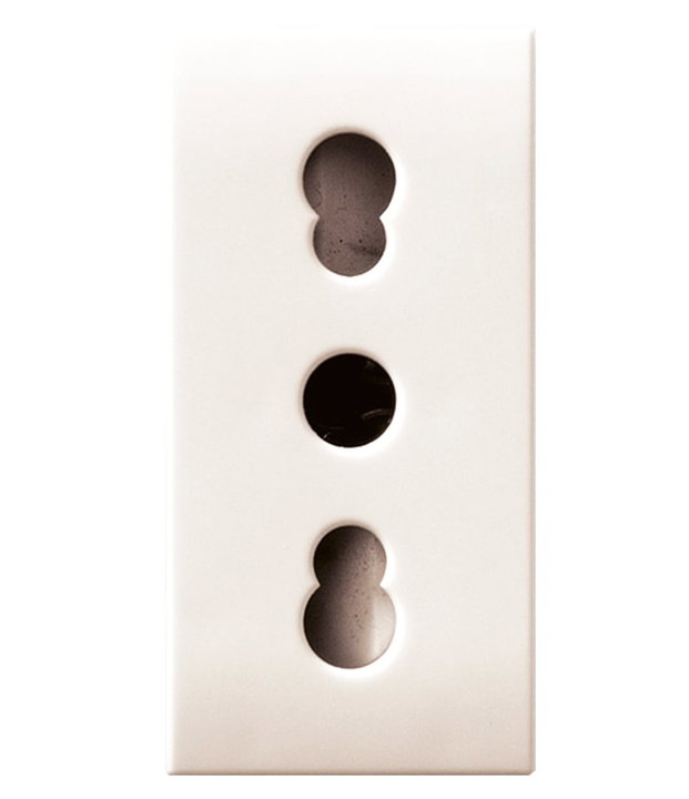 Presa Bipasso Italiana P17/11 2P+T 10/16A 250V 1 Modulo Bianco Lucido - AVE ICV-441006/15TS