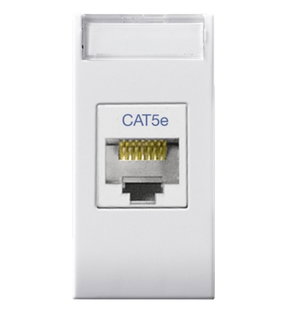 Presa RJ45 Cat5E UTP Bianco Lucido Domus S44 - AVE ICV-441027C5E