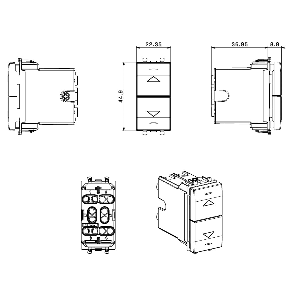 Domus S44 Commutatore Stabile 1P 10AX Bianco Lucido - AVE ICV-441051