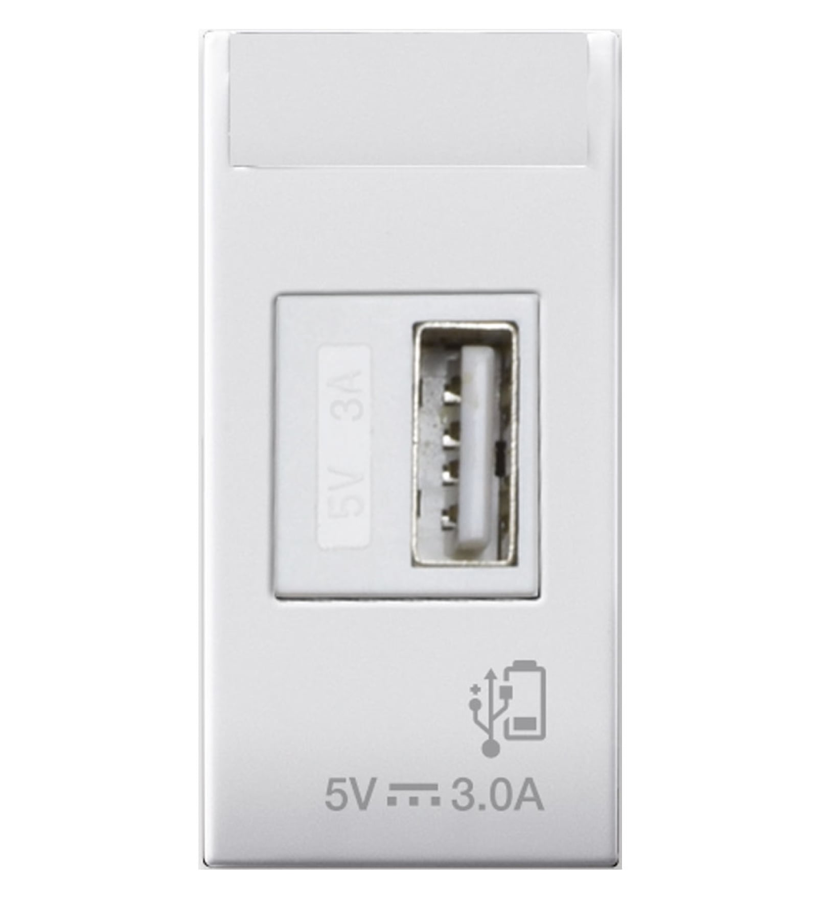 Domus S44 Caricatore USB-A 3A 240V 1 Modulo Bianco Lucido, 441082USB3A - AVE ICV-441082USB3A