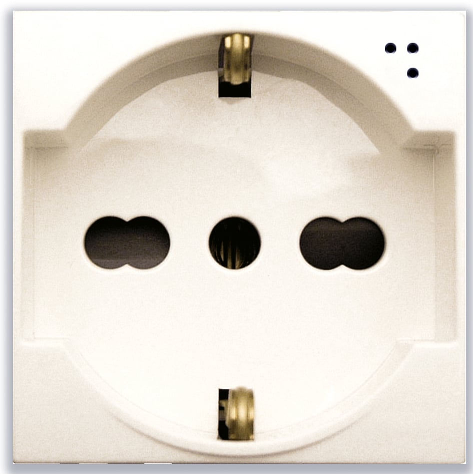 Domus S44 Presa Schuko Bipasso 2P+T 10/16A 250V Bianco Lucido, 441090/15TS - AVE ICV-441090/15TS