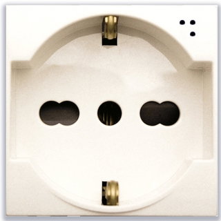 Presa Schuko Bipasso Universale 2P+T 10/16A 250V 2 Moduli Bianco Lucido - AVE ICV-441090/15TS