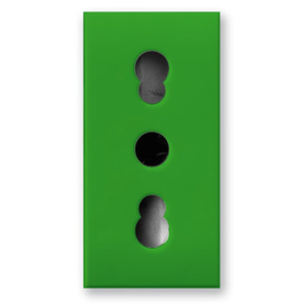 Presa Bipasso 2P+T 10/16A 250V S44 Verde Lucido, 442006/15TSV - AVE ICV-442006/15TSV