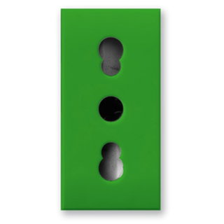 Presa Bipasso Italiana P17/11 2P+T 10/16A 250V 1 Modulo Verde Lucido - AVE ICV-442006/15TSV