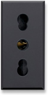 Presa bipasso italiana P17/11 2P+T 10/16A 250V 1 modulo grigio opaco - AVE ICV-445006/15TS
