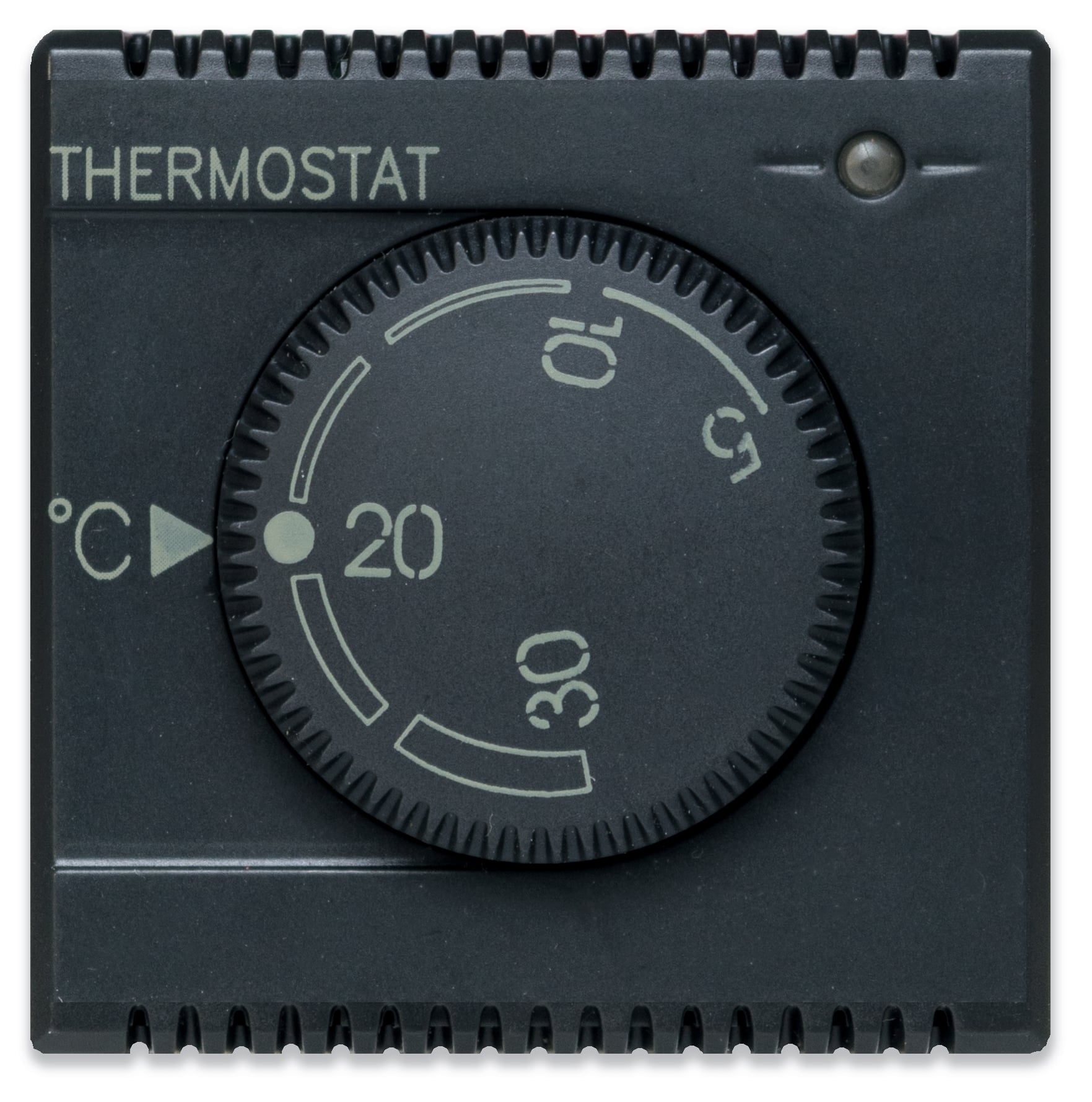 Electronic rotary thermostat 230 V NA+NC 5 A 2 matt grey modules - AVE ICV- 445085