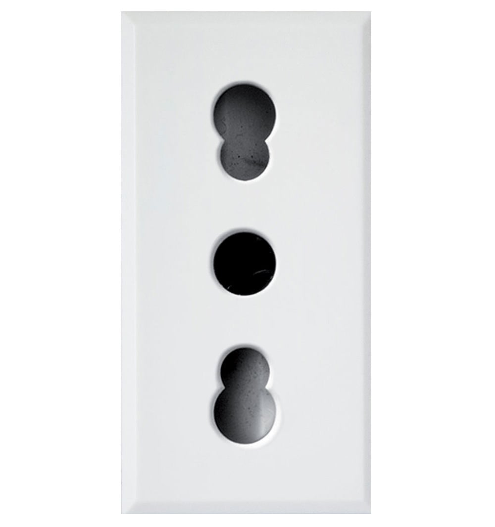 WHITEK S44 Presa bipasso 2P+T 10/16A 250V 1 Modulo Bianco Opaco, 446006/15TS - AVE ICV-446006/15TS