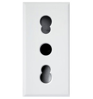 2 P+T 10 / 16 A 250 V 1 Opaque White Module - AVE ICV- 446006 / 15 TS