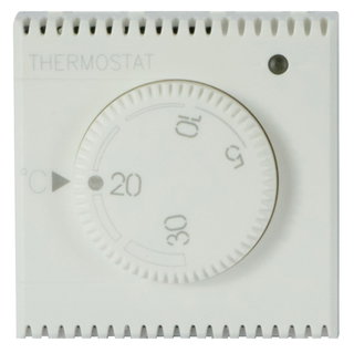 Termostato Elettronico con Manopola 230V NA+NC 5A 2 Moduli Bianco Opaco - AVE ICV-446085