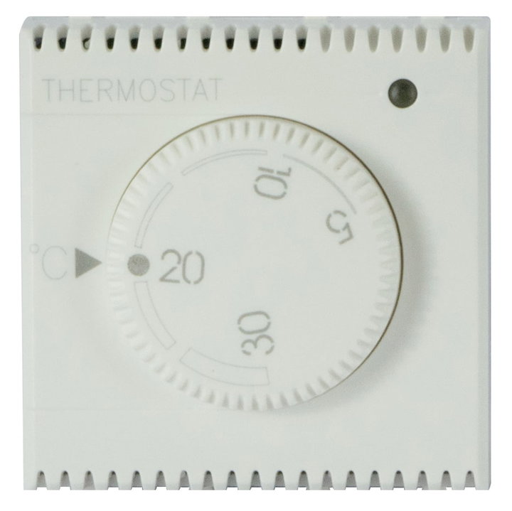 Termostato Elettronico con Manopola 230V NA+NC 5A 2 Moduli Bianco Opaco - AVE ICV-446085