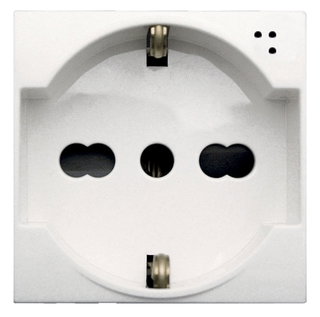 Presa Schuko Bipasso 2P+T 10/16A 250V 2 Moduli Bianco Opaco - AVE ICV-446090/15TS