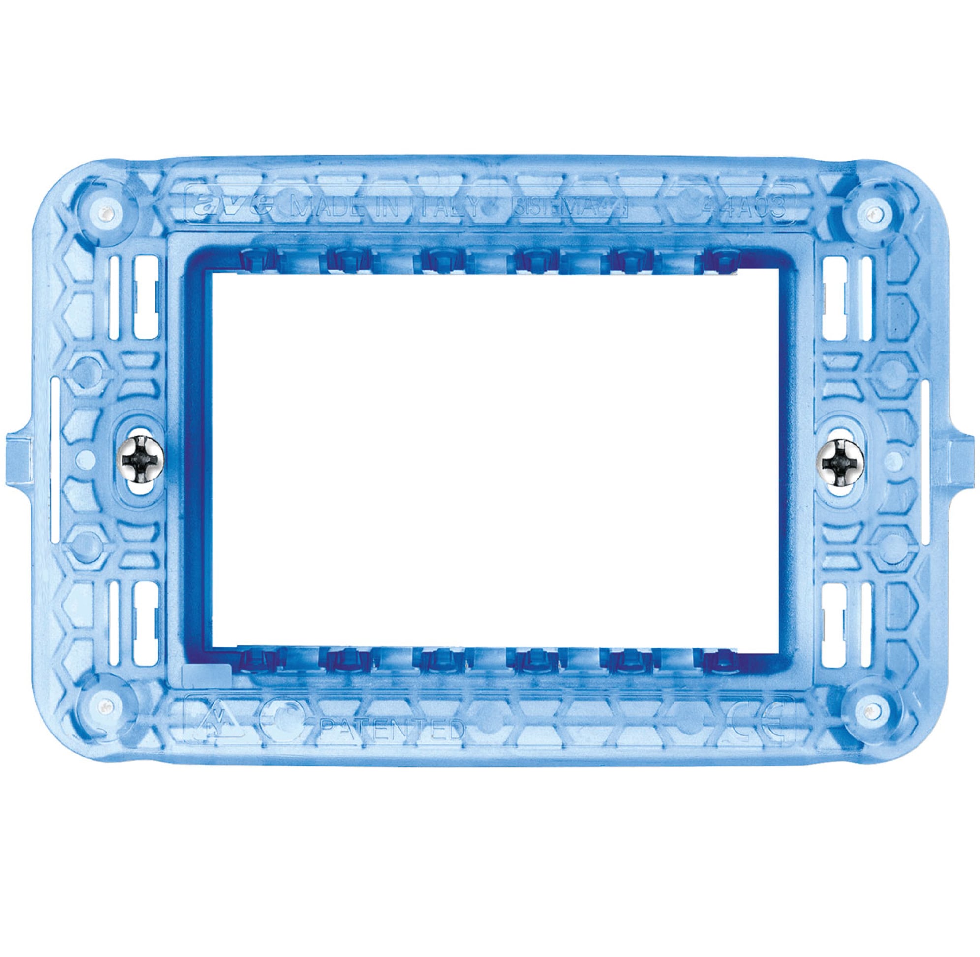 Supporto con Viti S44 per Scatole Rettangolari 3 Moduli - AVE ICV-44A03