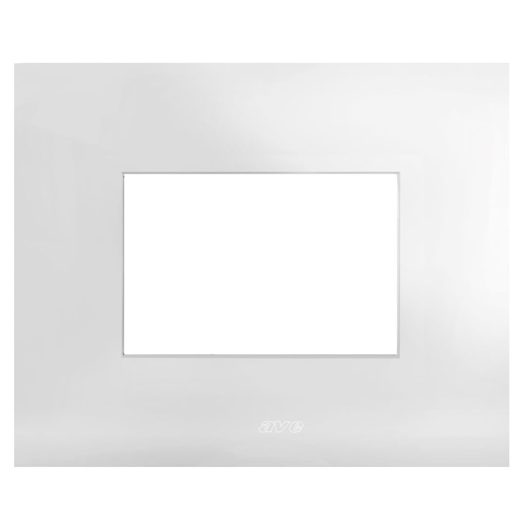 Placca Serie Smart44 in Metallo 3 Moduli Bianco Lucido - AVE ICV-44PSM3B