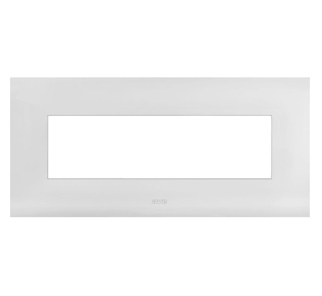 Placca Serie Smart44 in Metallo 7 Moduli Bianco Lucido - AVE ICV-44PSM7B