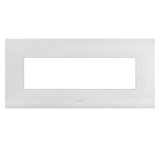 Placca Smart44 metallo 7 moduli bianco lucido - AVE ICV-44PSM7B