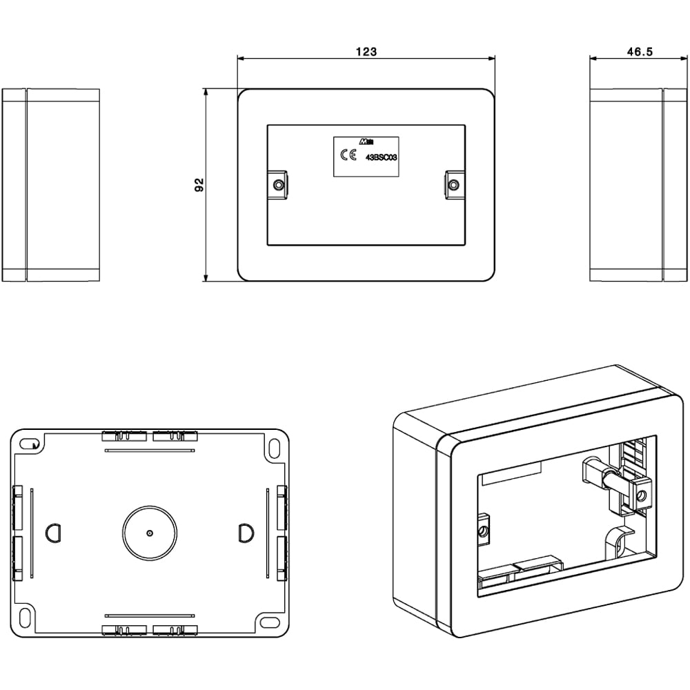 Scatola Universale IP40 per Minicanali 3 Moduli Bianco - AVE ICV-44SC03