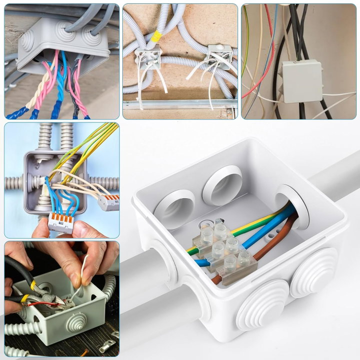 Scatola Quadrata IP44 di Derivazione da Parete con Passacavi - AVE ICV-SD8803