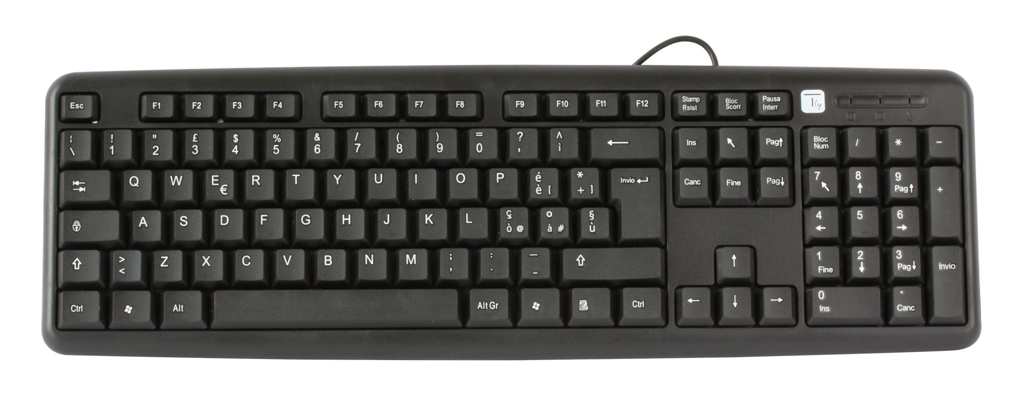 Tastiera PS2 105 Tasti Nero - Techly IDATA 955-BLACK