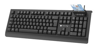 USB keyboard with integrated smart card reader for CNS CIE CRS - Techly IDATA 955 -UBK-SMART