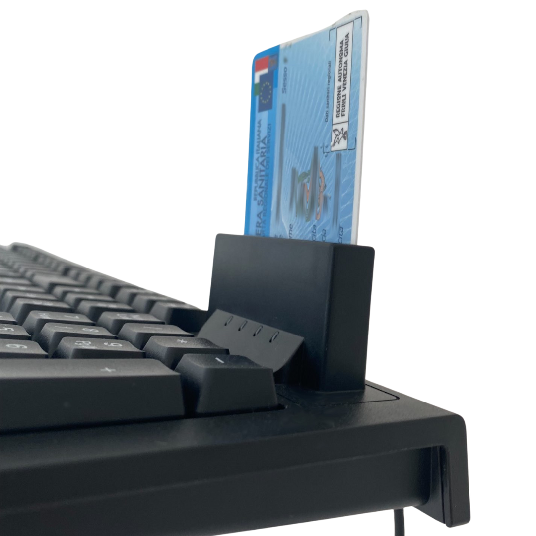 Tastiera USB con Lettore Smart Card Integrato per CNS CIE e CRS Tessera Sanitaria - Techly IDATA 955-UBK-SMART