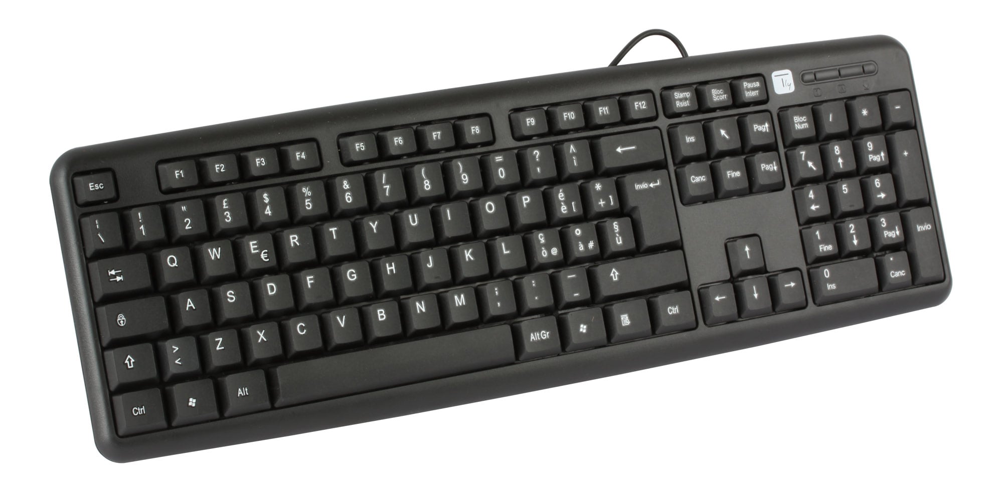 Tastiera USB 105 Tasti Layout Italiano Nero - Techly IDATA 955-UBK