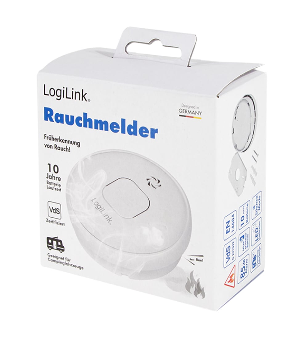 Smoke detector with VdS approval Battery 10 Years - Logilink IDATA AD-SMOKE 8