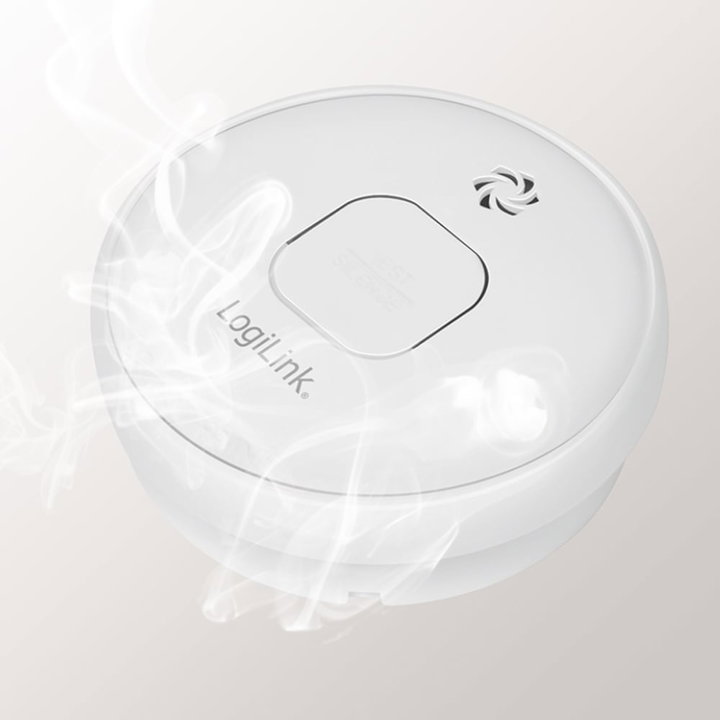 Rilevatore di Fumo con Omologazione VdS Batteria 10 Anni - Logilink IDATA AD-SMOKE8