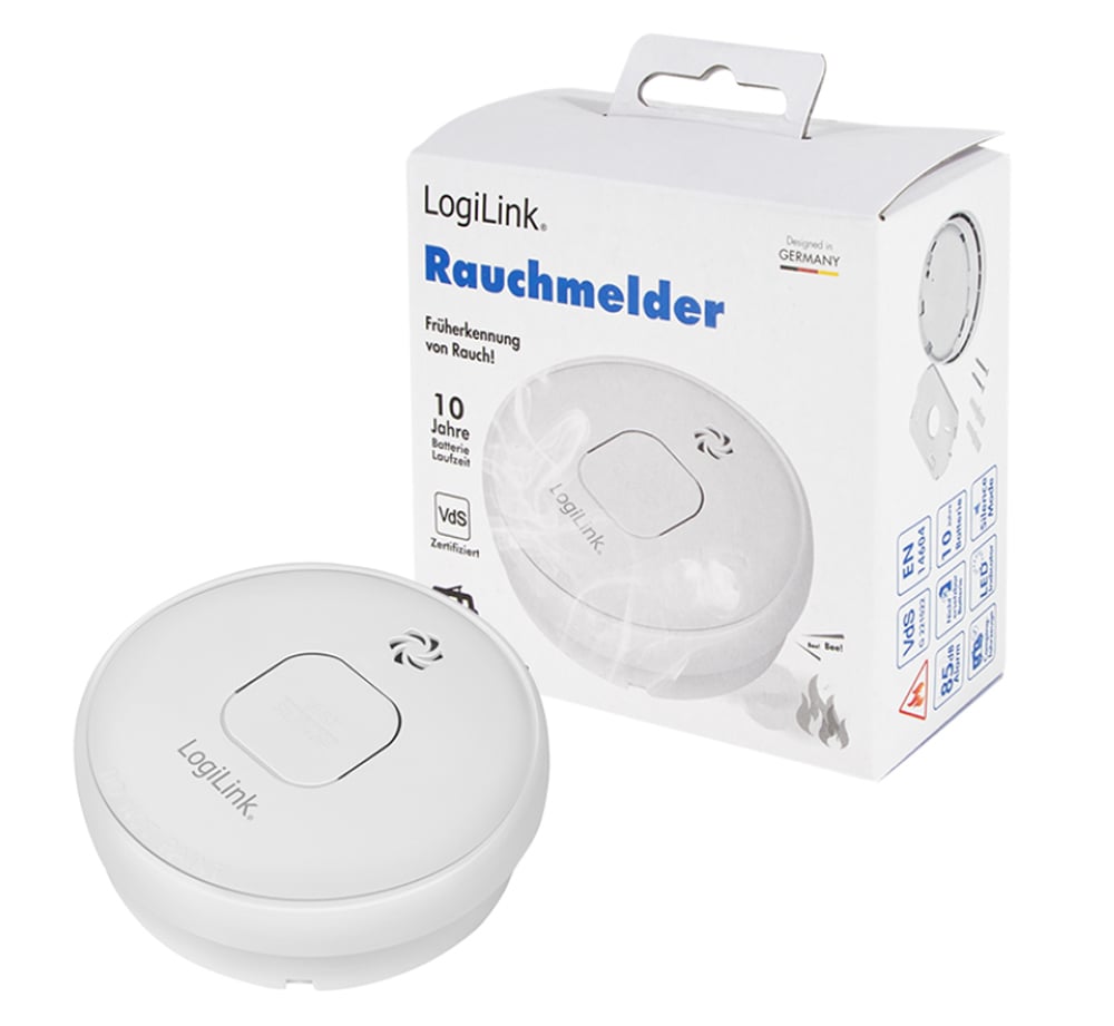 Smoke detector with VdS approval Battery 10 Years - Logilink IDATA AD-SMOKE 8