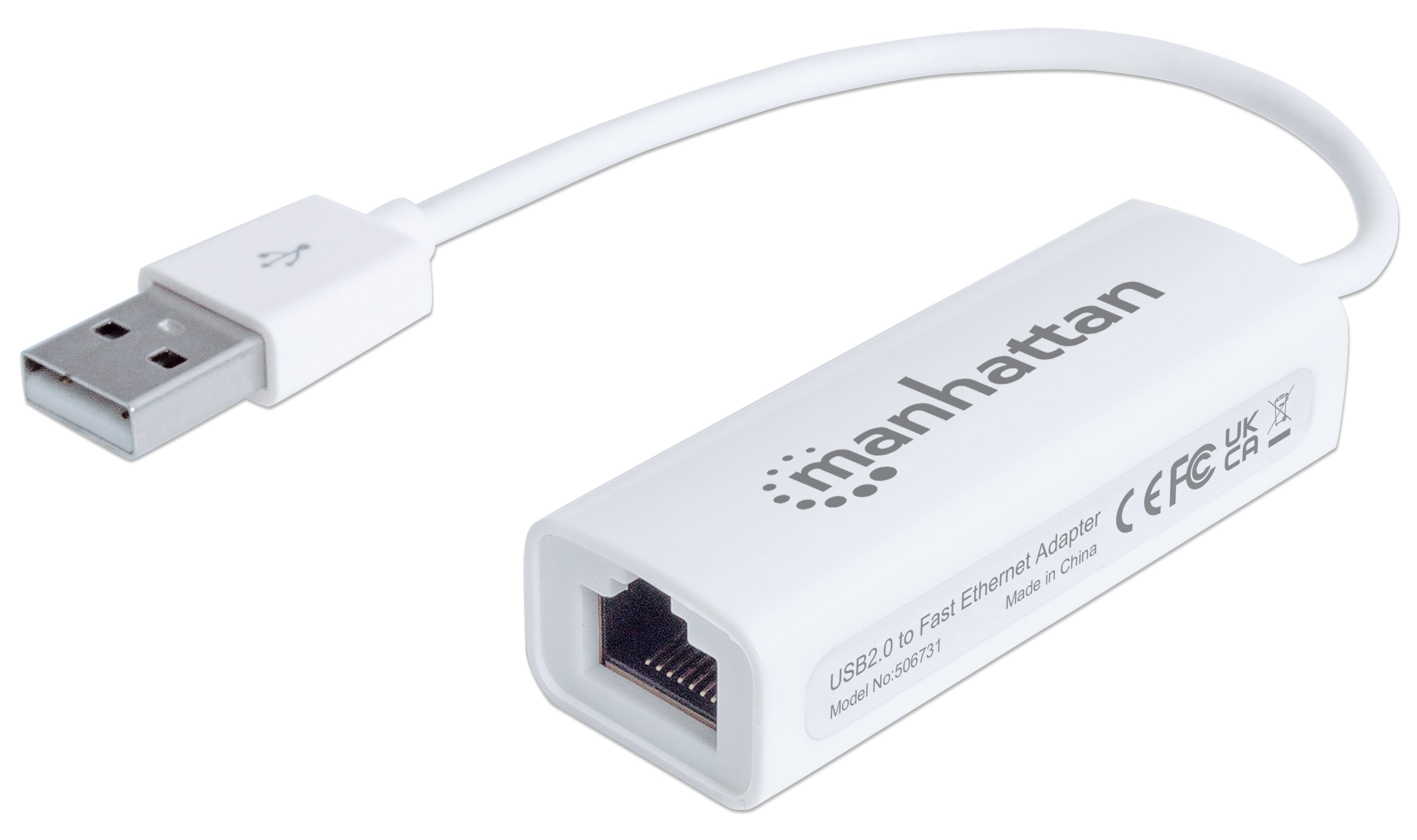 Adattatore USB 2.0 con porta Ethernet LAN 100Mbps - Manhattan IDATA ADAP-USB2