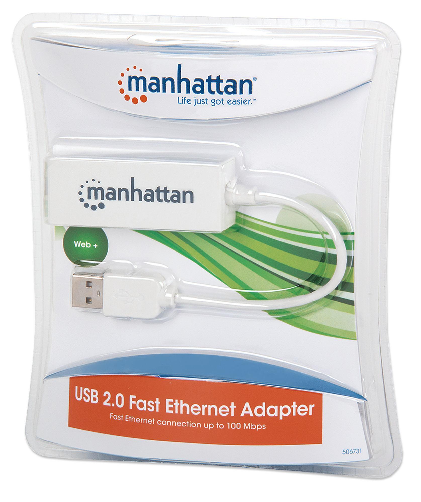 Adattatore USB 2.0 con porta Ethernet LAN 100Mbps - Manhattan IDATA ADAP-USB2