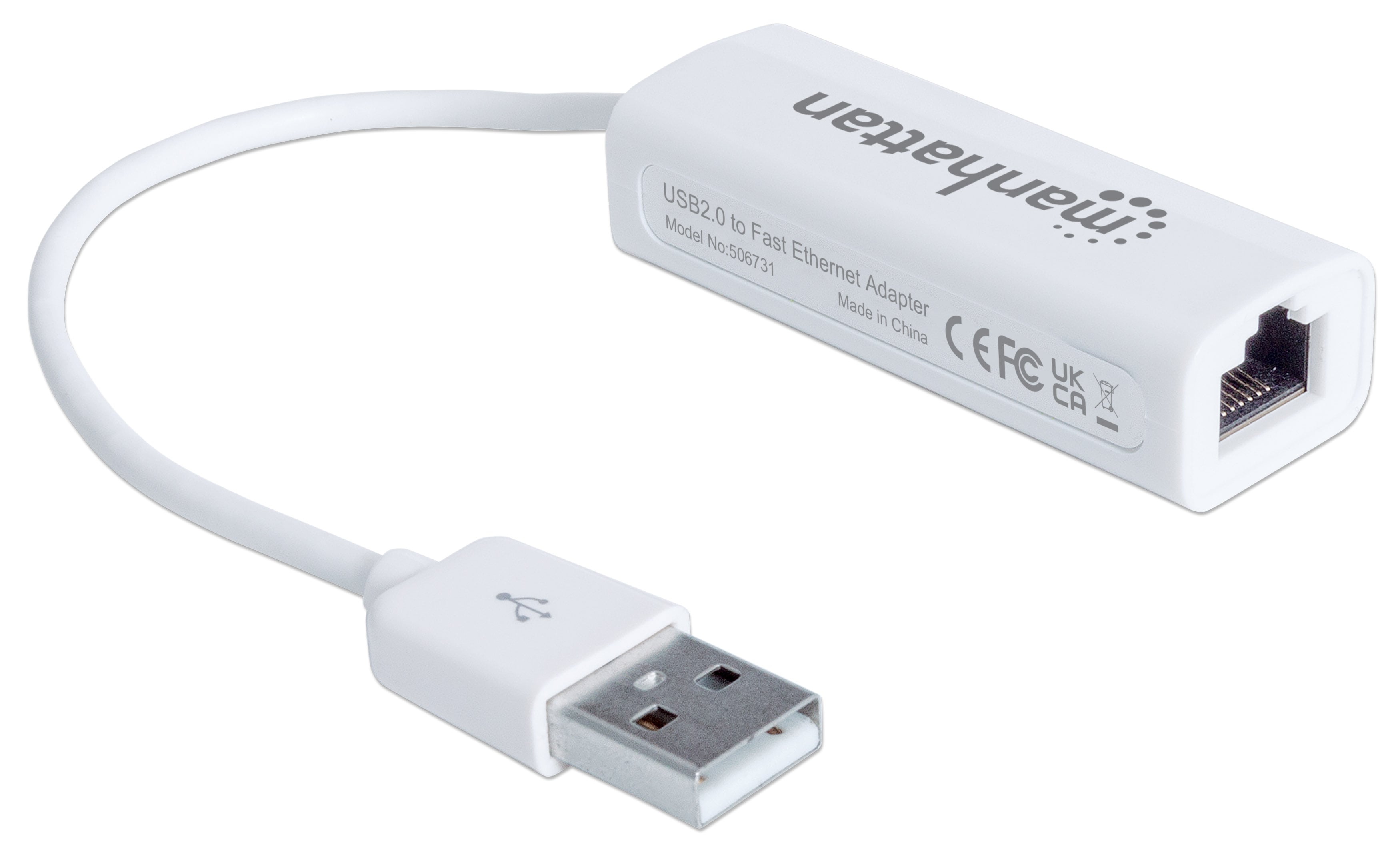 Adattatore USB 2.0 con porta Ethernet LAN 100Mbps - Manhattan IDATA ADAP-USB2