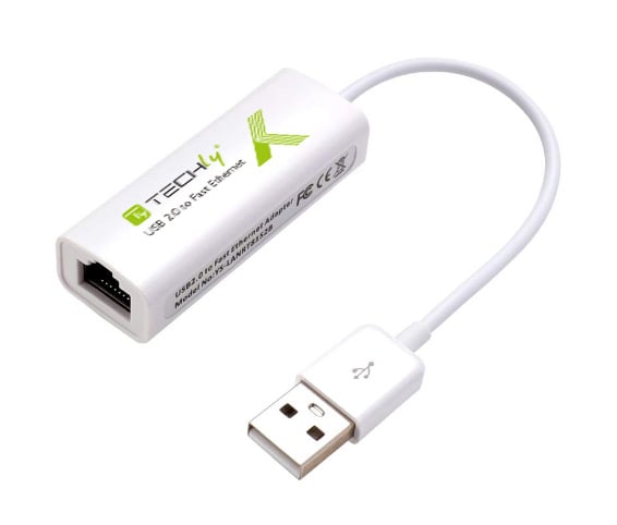 Convertitore da USB2.0 a Fast Ethernet 10/100 Mbps - Techly IDATA ADAP-USB2TY2