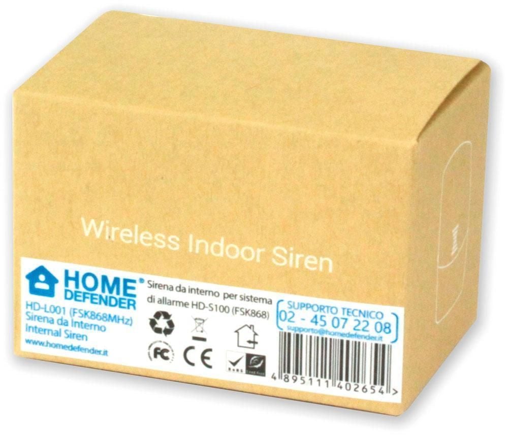 Sirena da Interni per Antifurto Wireless 868 MHz HDL001 - Home Defender IDATA AF-HDL001