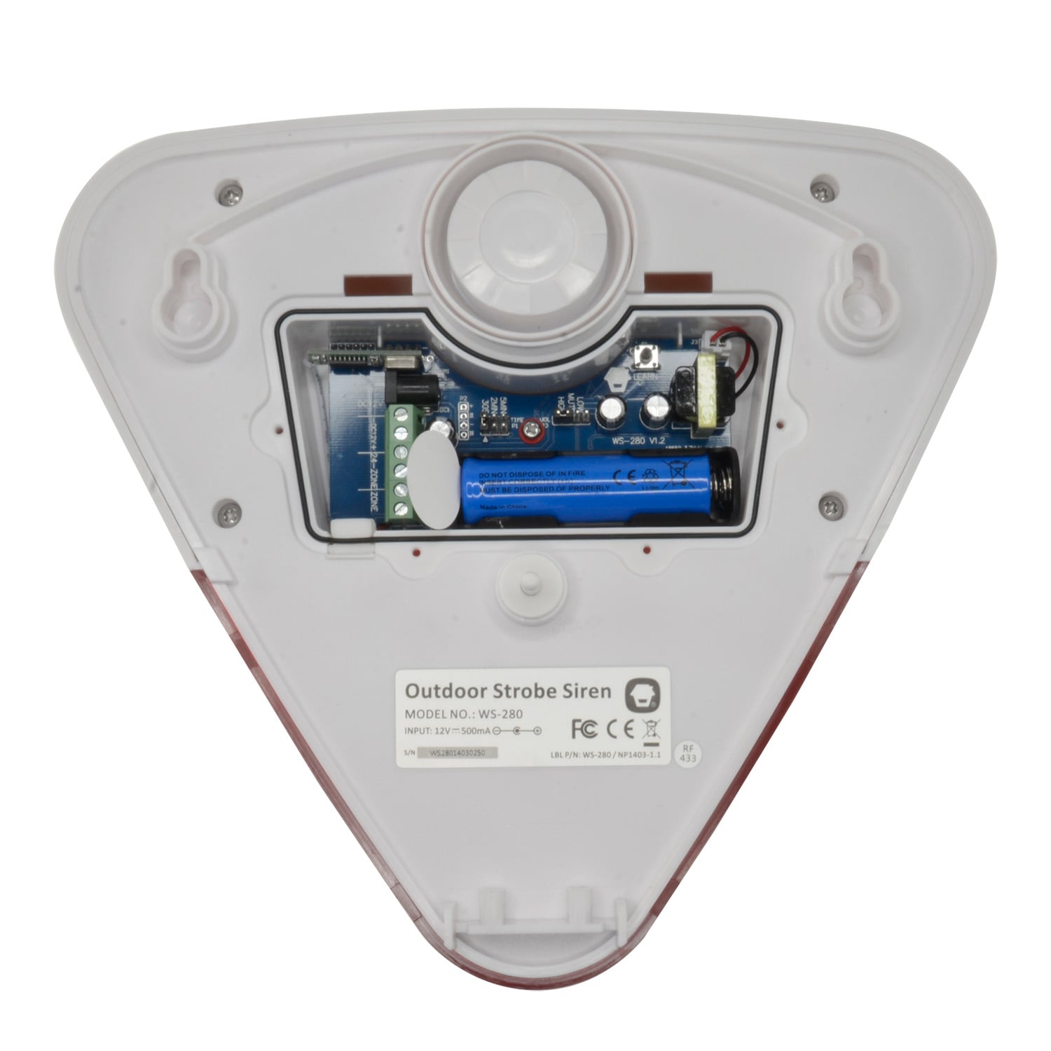 Sirena Wireless da Esterno IP54 con Lampeggiante LED WS-280, per Antifurto - Chuango IDATA AF-HDL280C